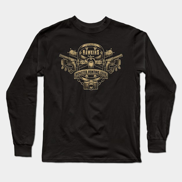 Hawkins Monster Hunting Club Long Sleeve T-Shirt by adho1982